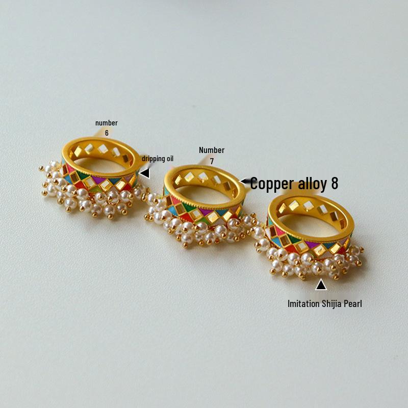 

Оригинальное ретро кольцо с кисточкой в клетку - Женский аксессуар в стиле легкой роскоши, высокого класса, универсальный Model 8