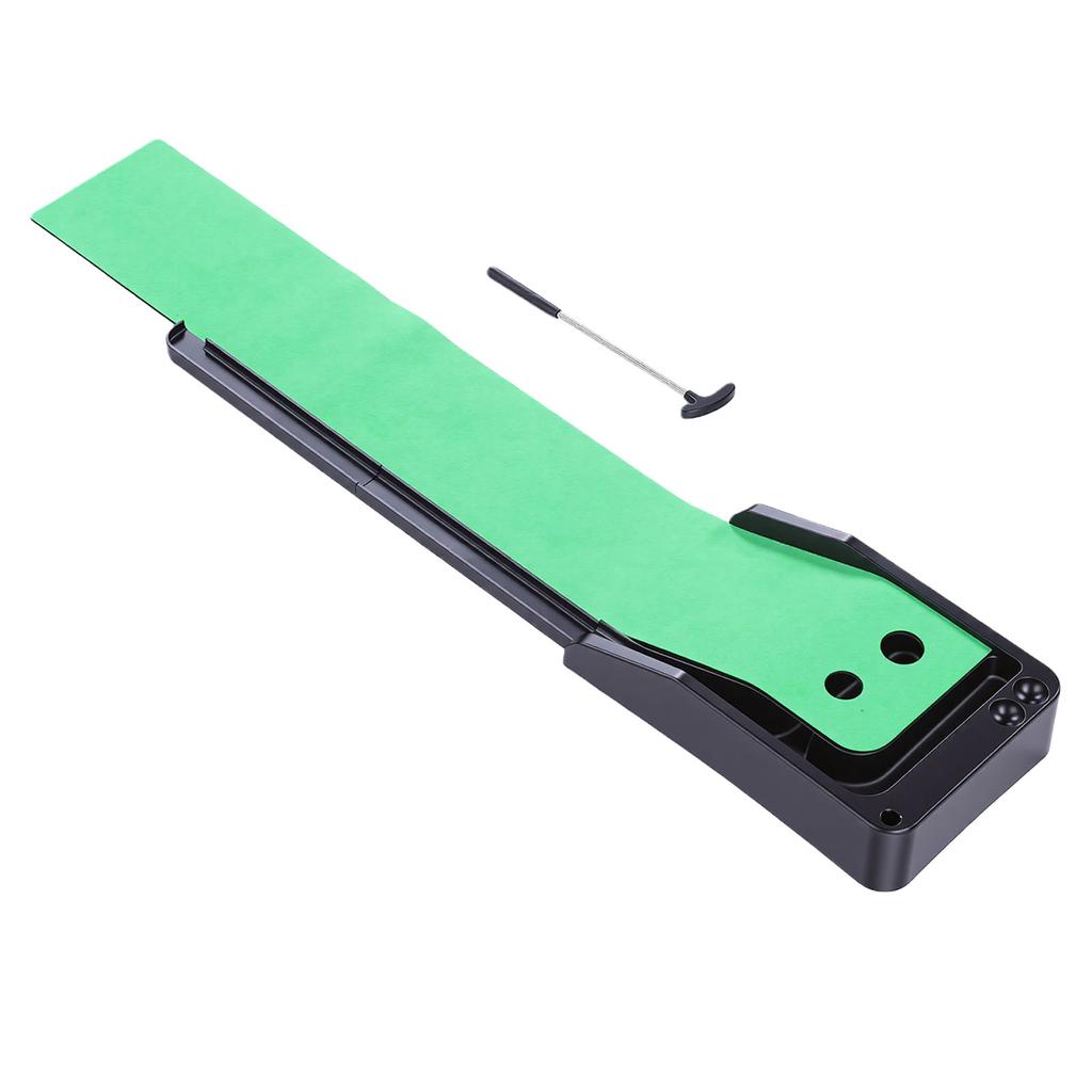 Mini Desktop Putting Green Mat Crystal Velvet Surface Automatic Ball Return Anti Slip for Indoor Home Office