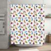 Dinosaur Shower Curtain Waterproof Cute T Rex Jungle Animals Bathroom Decor Set Vintage Farmhouse Coastal Pattern Fabric Backdro