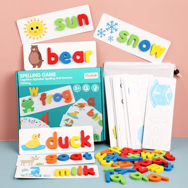Wooden Puzzle Kids Toy With Alphabet Word Play For Early Development Learning