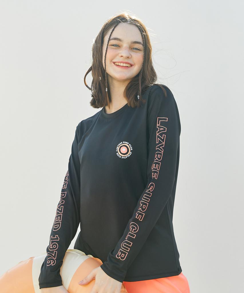 Leijibi Dry Cooling Lettering Loose Fit Long Sleeve Rash Guard W (3 Colors) (Type A)