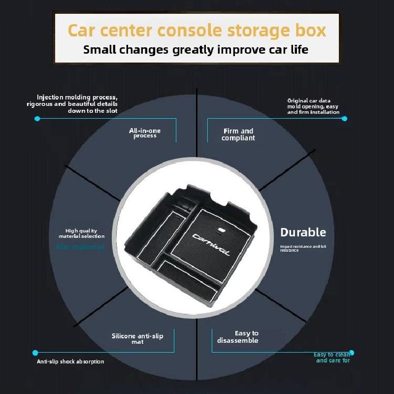 For Kia Carnival Sedona KA4 2025 2025 2025 2025 2025 Car Armrest Hidden Wallet Glasses Key Card Sundries Storage Box Accessories