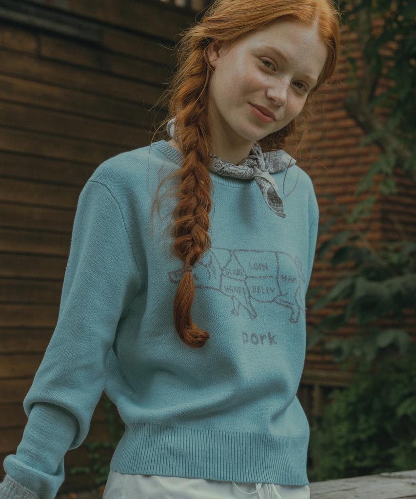 Ssettette Kirk Meat Market Cashmere Knit_Blue