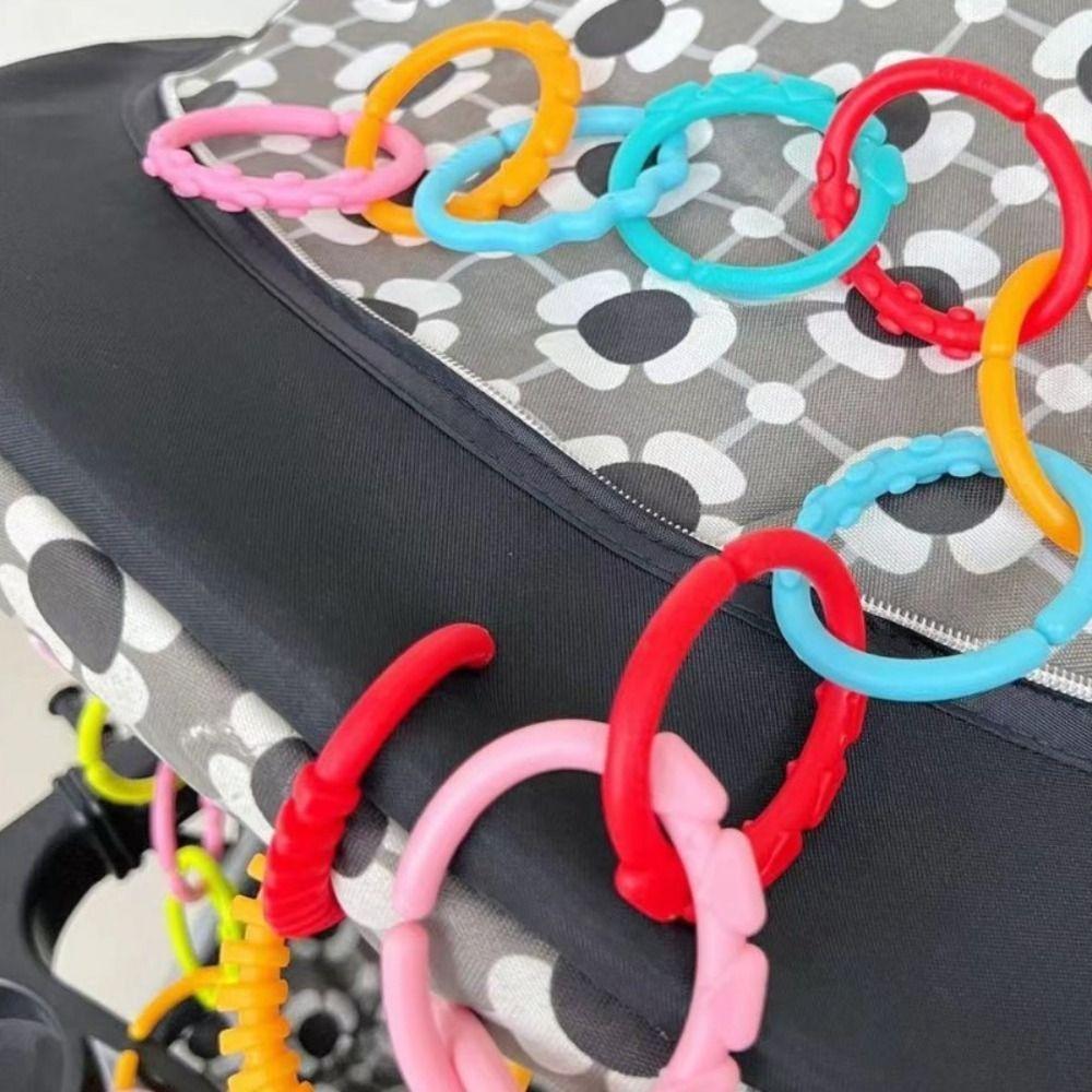 24pcs/set Stroller Teething Rings for Babies Clip On Baby Rainbow Loop  Kids/Children