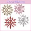 Charming 12cm Plastic Snowflake Ornaments For Christmas Tree Decorations In Gold Red Silver Pink And White