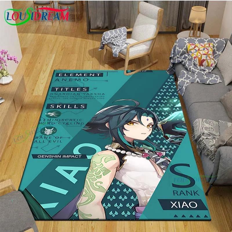 Popular Cartoon Game G-Genshin Impact Printed Carpet Living Room Anti-Skid Area Rug Kids Bedroom Mats Yoga Mat Carpet Decor Gift