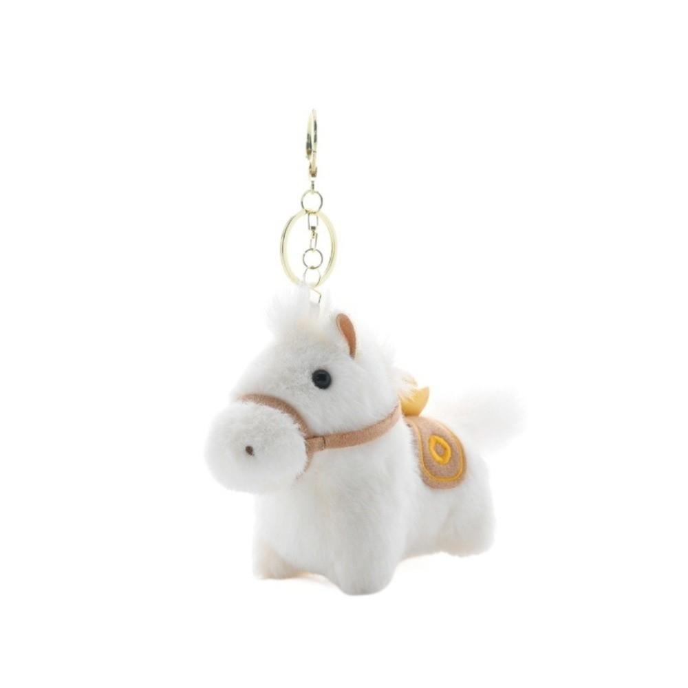Cute Yuanbao Pony Plush Pony Keychain Year of Horse Long Hair Plush Horse Pendant Stuffed Animal Soft Bag Pendant Couple