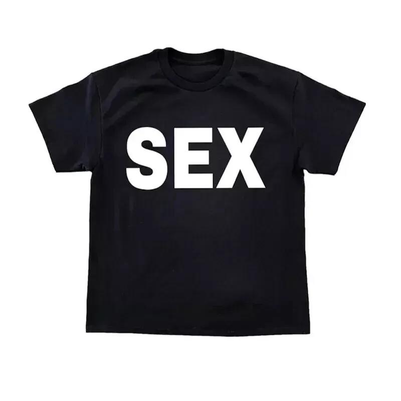 Vintage Funny SEX Print T Shirts Graphic Streetwear Short Sleeve Harajuku Unisex T-Shirt