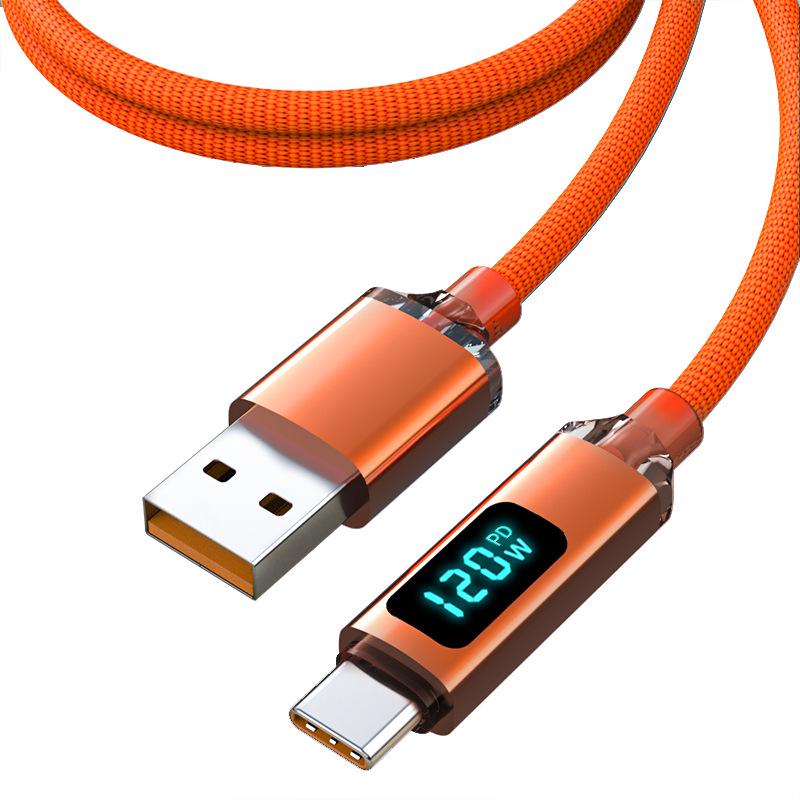 120W Super Flash Charge Type-C Cable for Huawei, Vivo, Oppo, Honor 6A - Fast Charging