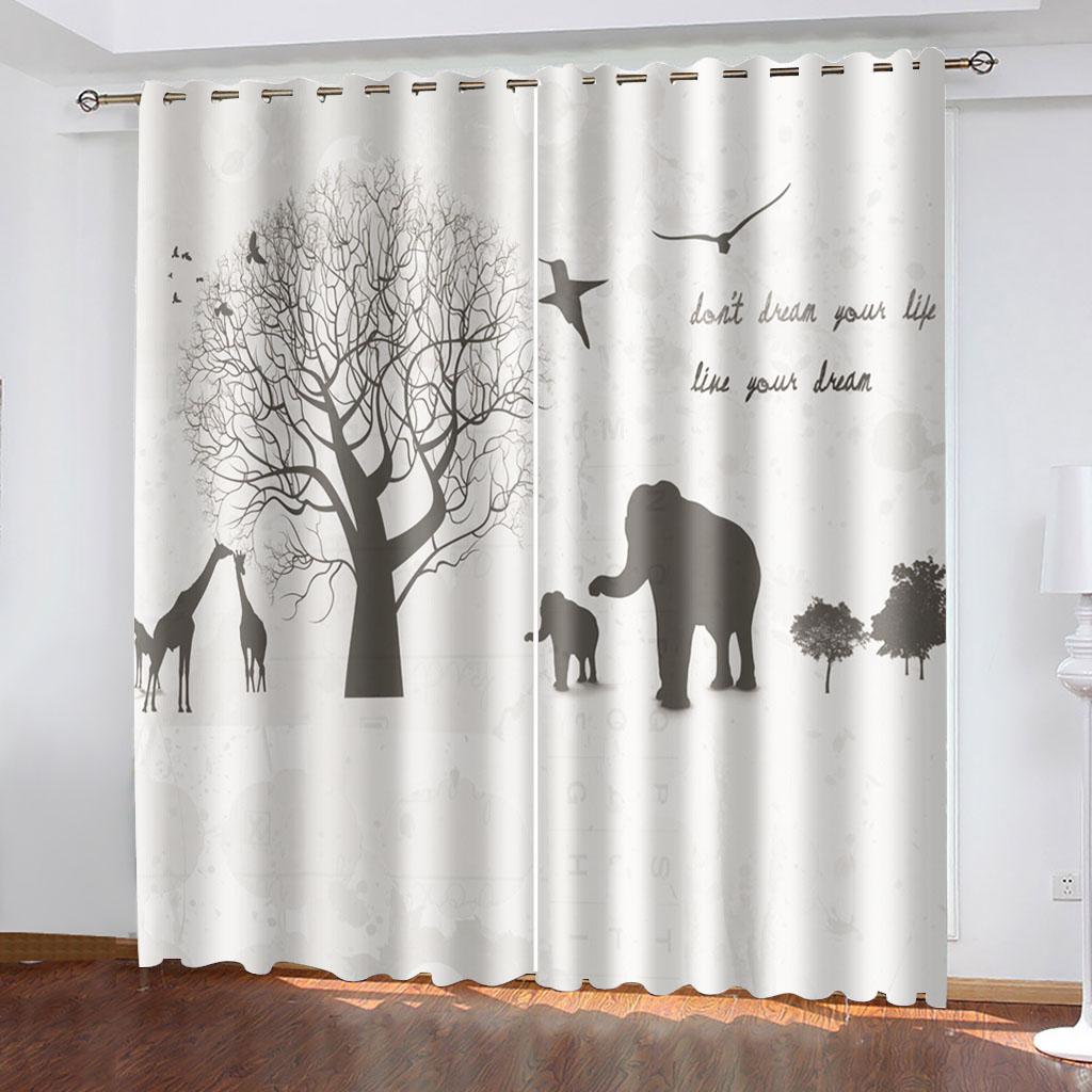 

Красочный символ скандинавский стиль геометрические шторы 2 панели гостиная спальня кухня балкон окна декоративные шторы 50W130H(CM)X2PCS&Hook