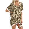 Women's Trim Kaftan Chiffon Tassels Swimwear Beach Loose Bikini Cover Up Tops
