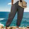 Women Cotton Linen Casual Pants with Decorative Drawstrings for Outings Vacations Commuting Home Wear