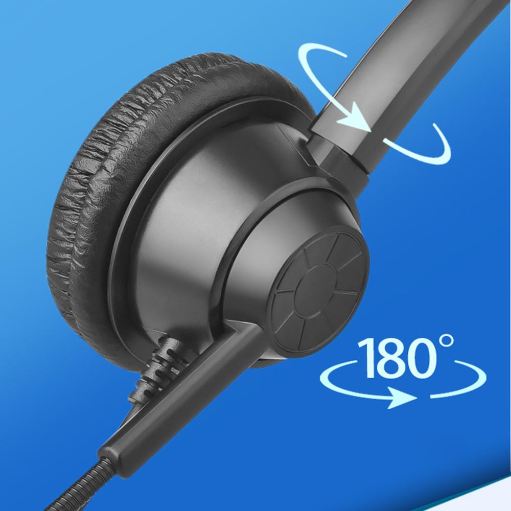 3.5mm Wired Computer Headset with Microphone Dual ear Headphones Universal Office Call Center Headphone Suitable for