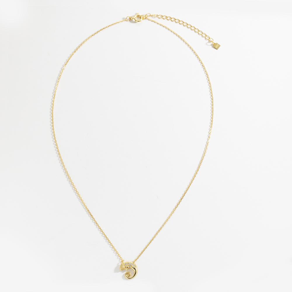 ANDYWEN 925 Sterling Silver Anima Seahorse Pendant Long Chain Women Zircon Pave CZ Necklace