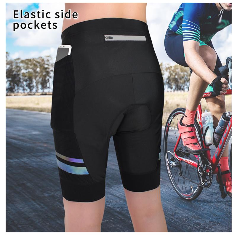 Wosawe Men Cycling Sets Water Repellent Windproof Bicycle Windbreaker & Bike Shorts With Sponge Cushion