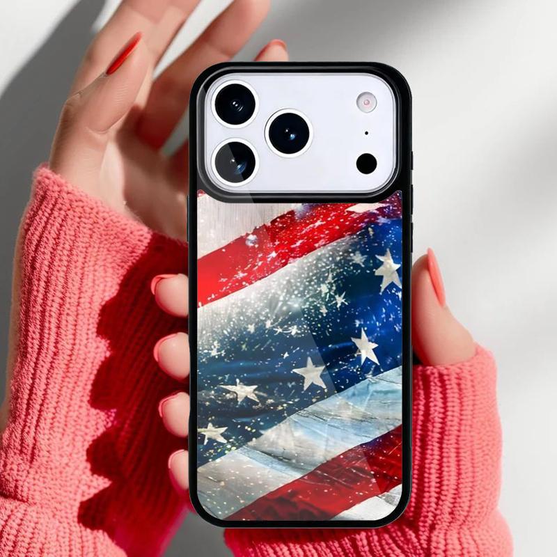 Flag American USA Flag Phone Case for iPhone 17 16 15 14 13 Pro Max Back Cover for 12 11 Pro Coque