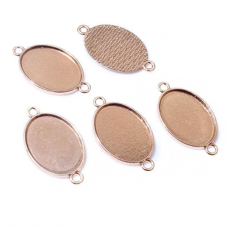 10 Stück 18x25mm Innenmaß Ovaler Anhänger Cabochon Leere Basis Fassung Fassungsschale DIY Halskette Schmuckherstellung Zubehör Fundstücke