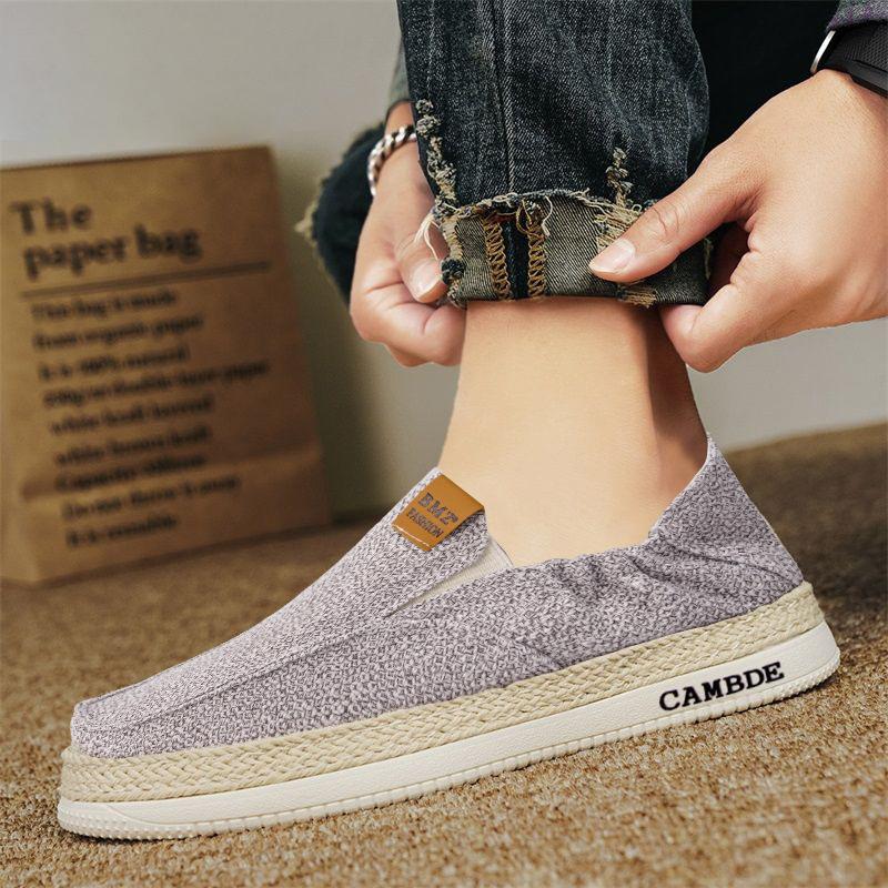 Casual Men's Shoes with Lazy Canvas Shoes Summer Foot Cover Soft Sole Comfortable Breathable Cloth Shoes