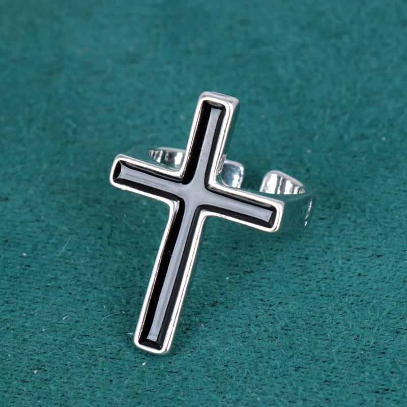 Cross Drip Oil Opening Adjustable Simple Japanese and Korean Trendy Pinky Tail Ring Gift Ring