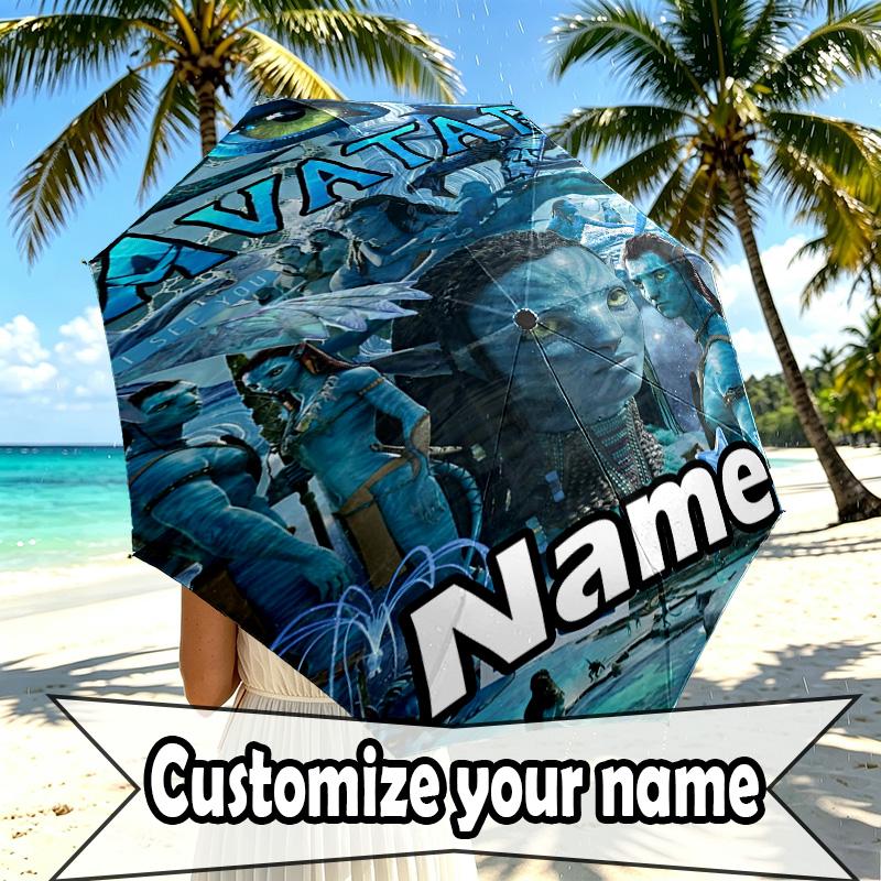 Parapluie Personnalisé avec Avatar Imprimé, Ouverture/Fermeture Automatique, Structure Robuste à 8 Baleines, Utilisation Quotidienne, Camping, Randonnée, Cadeau d'Anniversaire