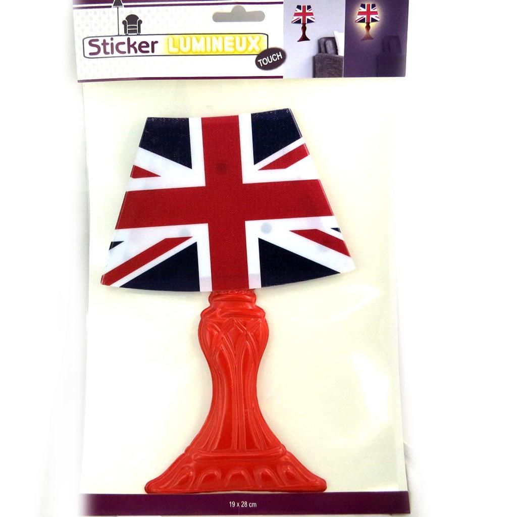 Les Trésors De Lily [N4214] - Autocolant luminos 'Lampă' roșu multicolor (Union Jack)