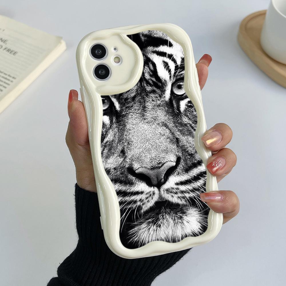 LZ30 Tiger Lion Cat Clear Soft Wave Phone Cases for Xiaomi 11 Lite Redmi Note 13 12 8 Pro 9 12C A3 Infinix Smart 8 Tecno Protection Back Cover