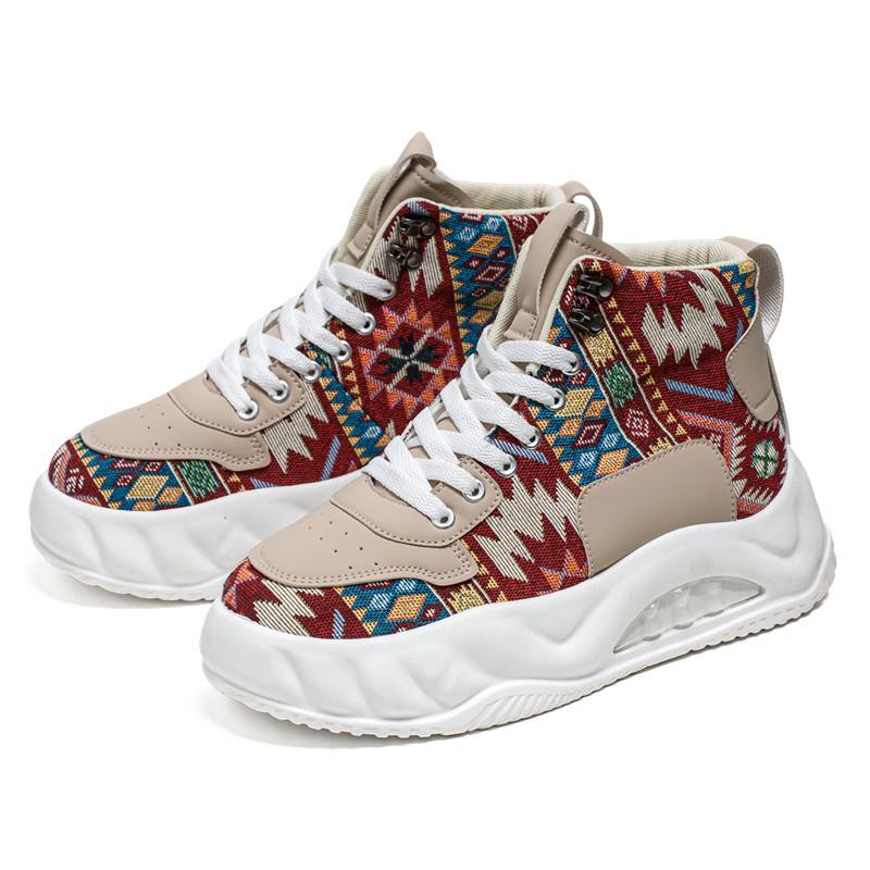 

Новые мужские осенние повседневные высокие спортивные туфли - модные универсальные, увеличивающие рост, со шнуровкой, теплые мужские спортивные туфли для сноуборда 44 красный