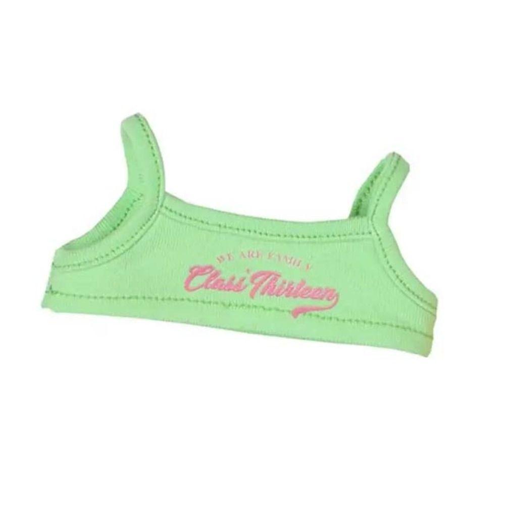 

Cotton Doll 20cm Cotton Doll Clothes Cartoon Pattern Miniature Dopamine Set Doll Accessories Green Sling