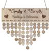 Calendar Reminding Wood Friends Gifts Wooden Calendar Plaque Birthday Reminder Reminder Hanging Calendar Family Birthday Boards