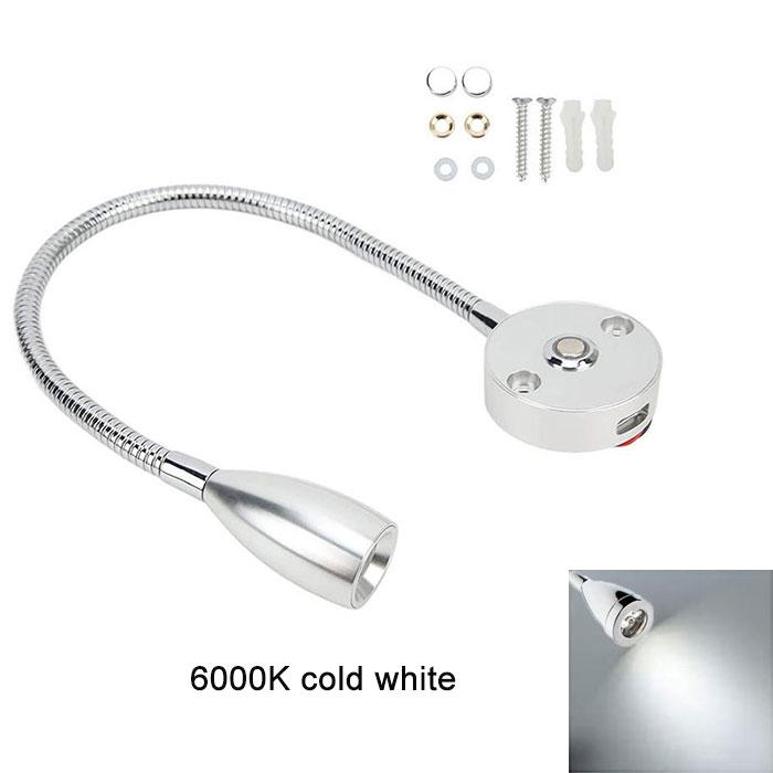 

DC12V 24V LED Dimmable Reading Light 40cm Long Gooseneck RV Wall Lamp for Camper Van Travel Trailer Truck Boat Interior Lighting
