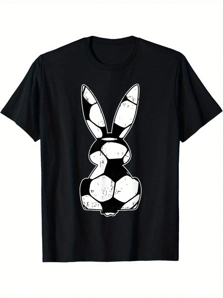 Easter Bunny Pattern Tshirt Casual Crew Neck Short Sleeve Easter Party Top Women Clothing Summer Streetwear Personality Y2K Top