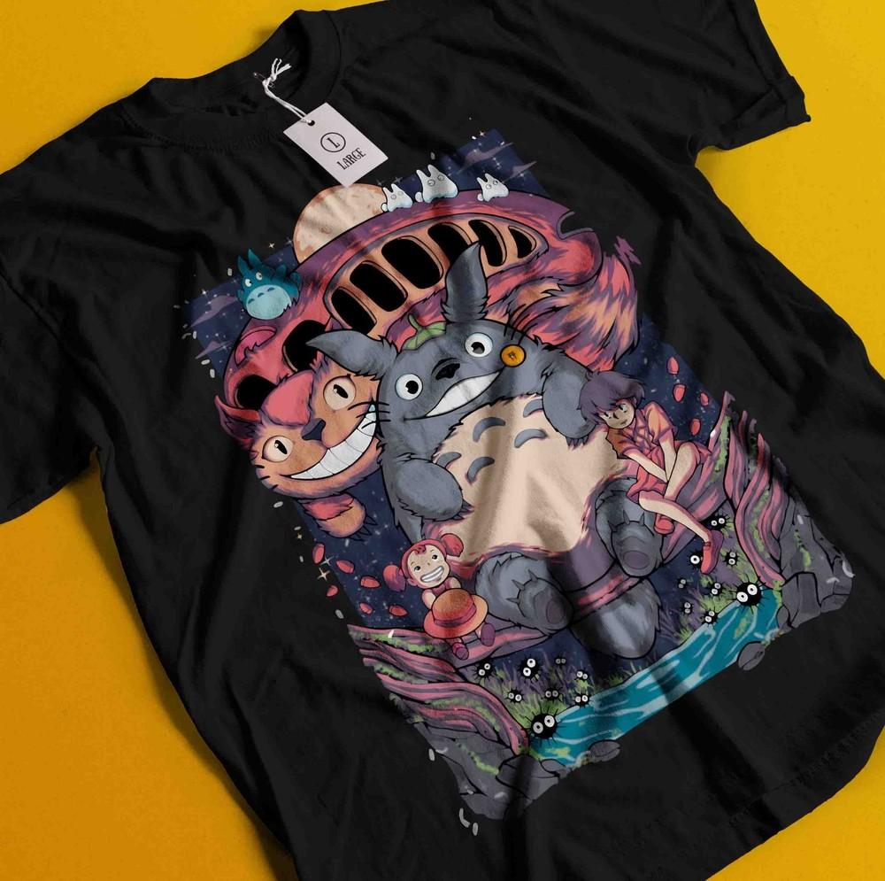 

Мой сосед Тоторо Футболка Студия Ghibli Унесенные призраками Аниме Подарочная Футболка Все Размеры 4XL