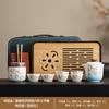 Business car express passenger suet jade travel tea set wisteria flower tea pot enterprise souvenir