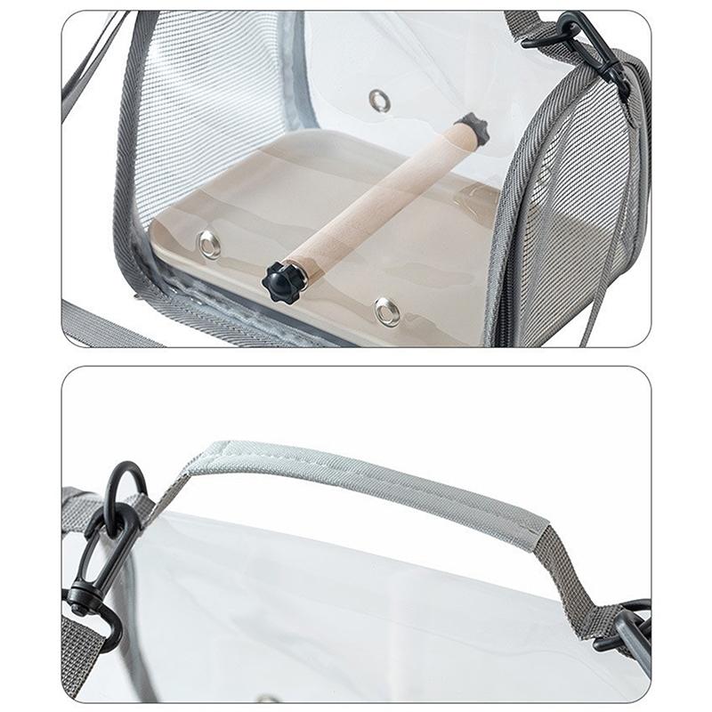 Parrot Portable Travel Carrier Transparent Waterproof Outdoor Bird Bag for Small Parakeets Lovebirds Vet Appointments