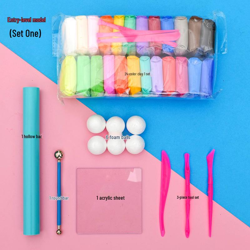 Super Light DIY Modeling Clay Set with Tools and Molds - Colored Space Clay for Handmade Toys