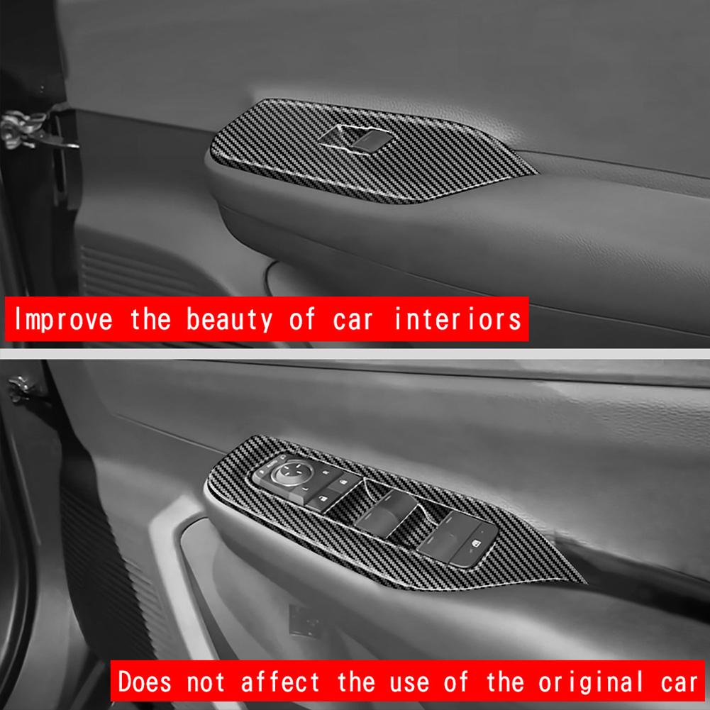 RHD For Toyota Prius 60 Series 2023 2024 Interior Car Carbon Fiber Window Glass Lift Button Switch Cover Trim Door Armrest Panel