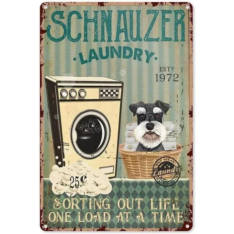 Vintage Fun Laundry Room Metal Tin Sign Plaque Black Cat Posters Decorative Plates For Home Laundry Room Bathroom Wall Decor