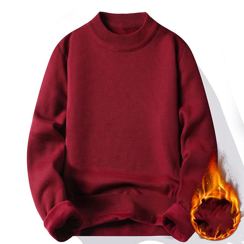 Men's Knitwear Sweater New Autumn/Winter Mock Neck Sweatshirts Solid Color Pullovers Man Brand Casual Mens Clothing