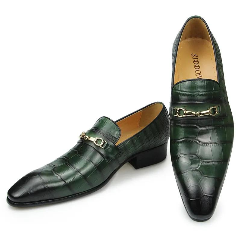 Summer Metal Buckle Loafers for Male Daily Casual Fashion Leather Business Place High Quality Handmade Custom Slip-on Shoe Adult