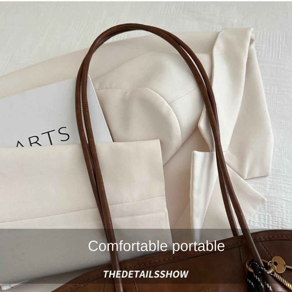 New Large Capacity Work Shoulder Bag PU Leather Simple Lady Handbags Solid Color Crossbody Bag Women Female