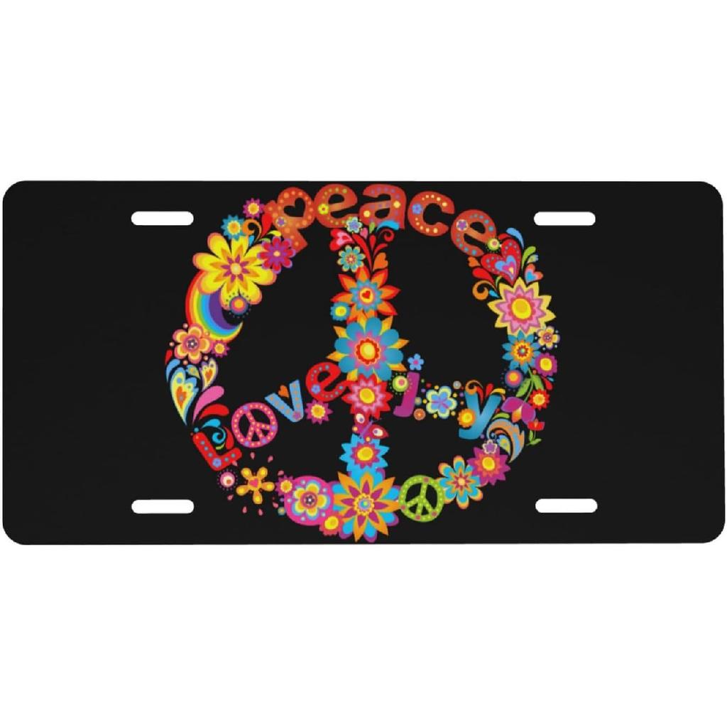 Wildflower Flower Art Front License Plate for Women Car Vanity Plates Decorative Aluminum Metal Cute Novelty License Plate Cover for Men 6x12 Inch (4