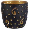 Ornamental Iron Tea Light | Stylish | for Indoors & Outdoors Décor (Matt Black with Gold)