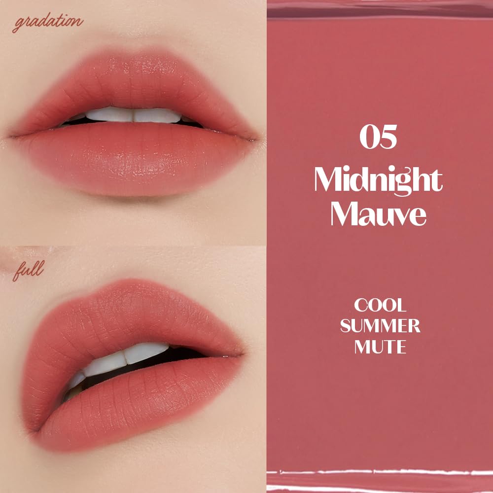 ETUDE Fixing Tint Midnight Mauve Lip [Etude Official] (Cool/Summer) Tint, 4g, 1.0 Tube, Mask-Proof, Long-Lasting
