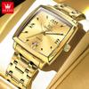 OLEVS 2969 Mens Watch Original Luxury Square Quartz Watch Stainless Steel Waterproof Luminous Sports Automatic Date Watches