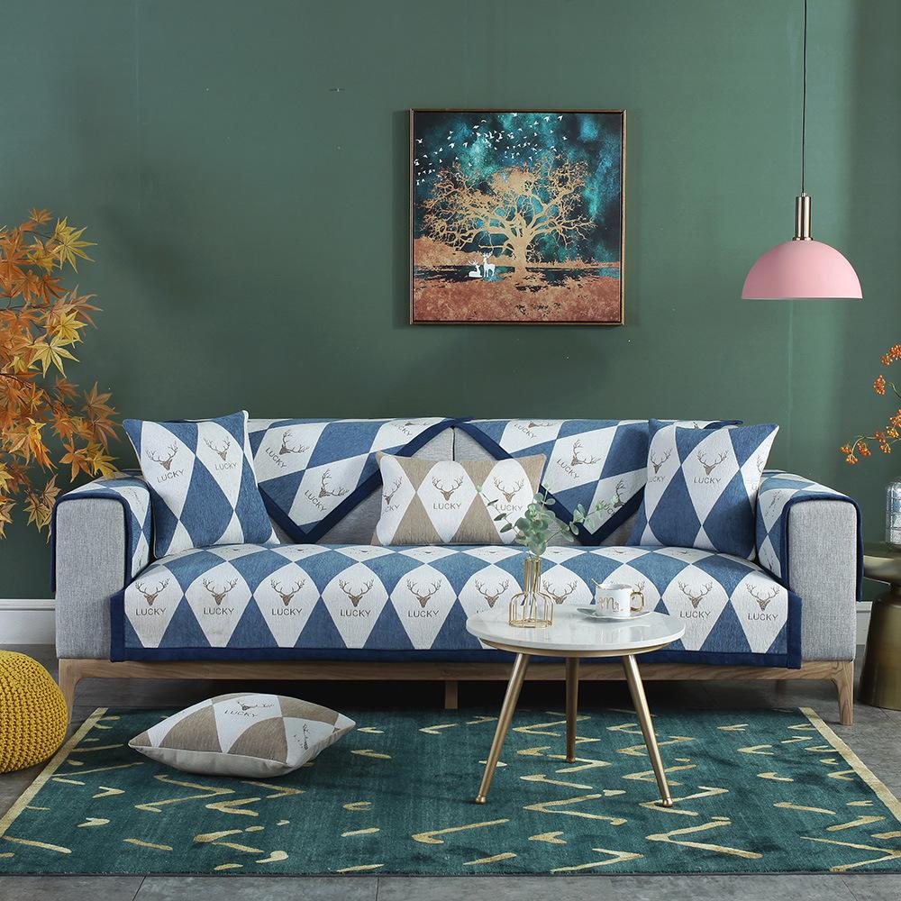 Nordic Small Sofa Cushion Seat Cover Four Seasons Non-Slip General Fabrics Modern Minimalist All-Inclusive Sofa Seat Cover Cover