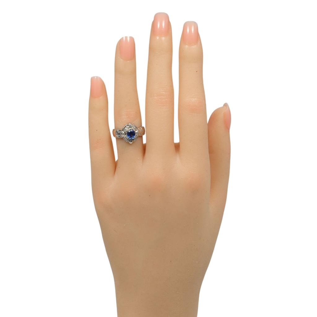 Ring Pt900Platin/Saphir/Diamant #5.6(US-Grösse) 7.3g Frauen Gebraucht