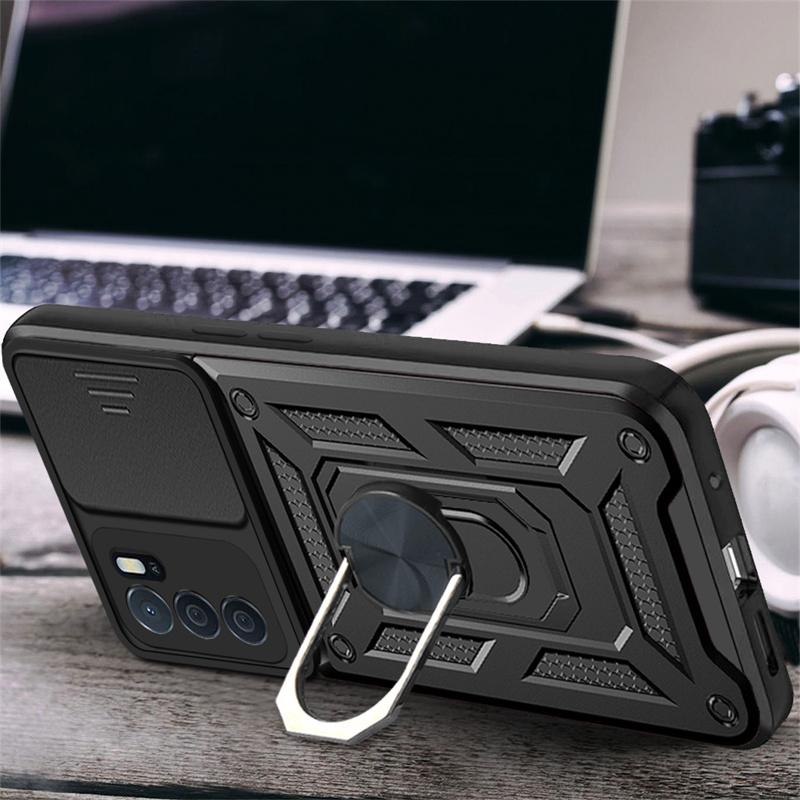 For Oppo A16 6.52 Case Car Magnetic Ring Shockproof Armor Phone Case for Oppo A16s A 16 S OppoA16 CPH2269 Stand Holder Cover