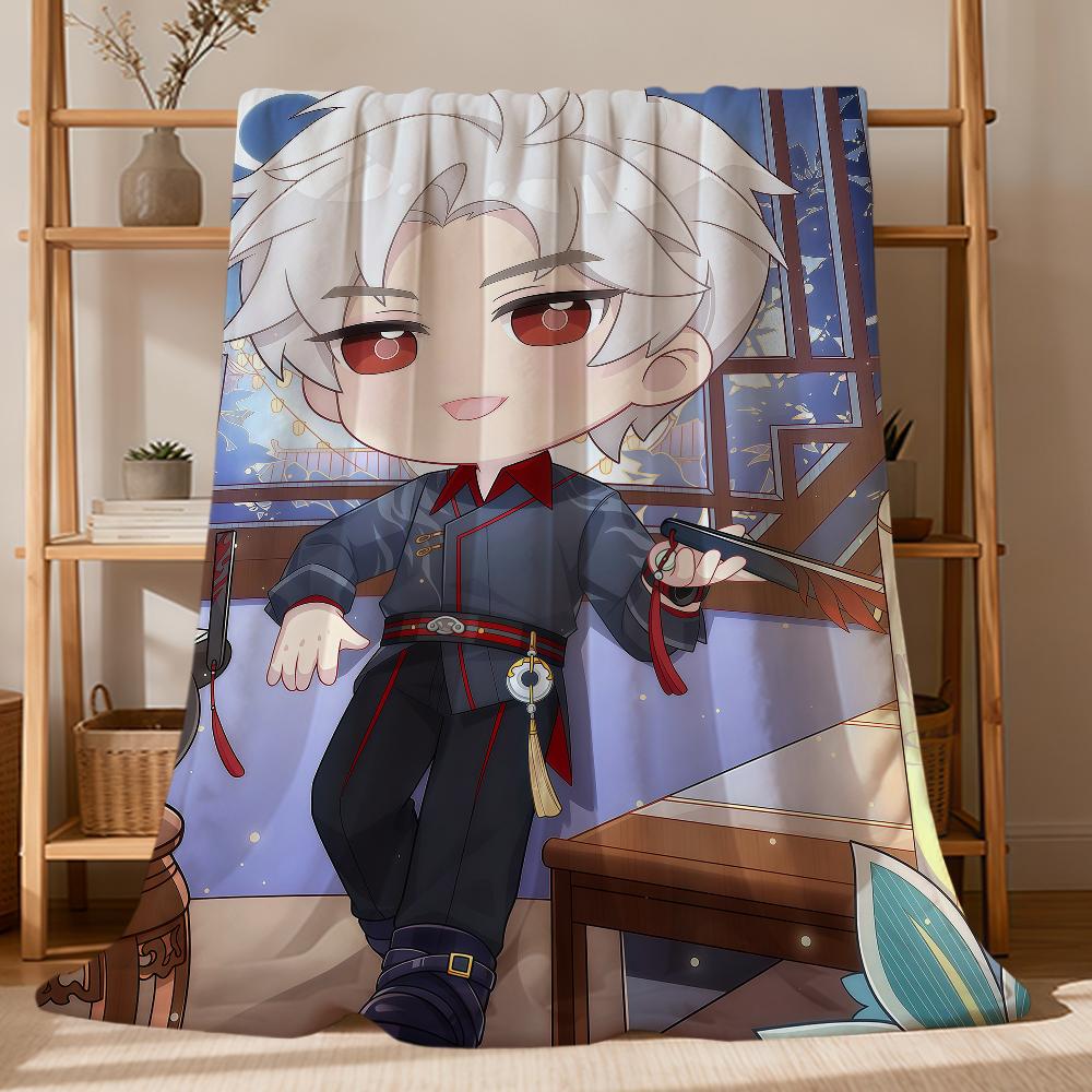 chibi Sylus Xavier Love and Deepspace Flannel soft warm plush blanket sofa living room pet hogar bedroom gift home Car portable