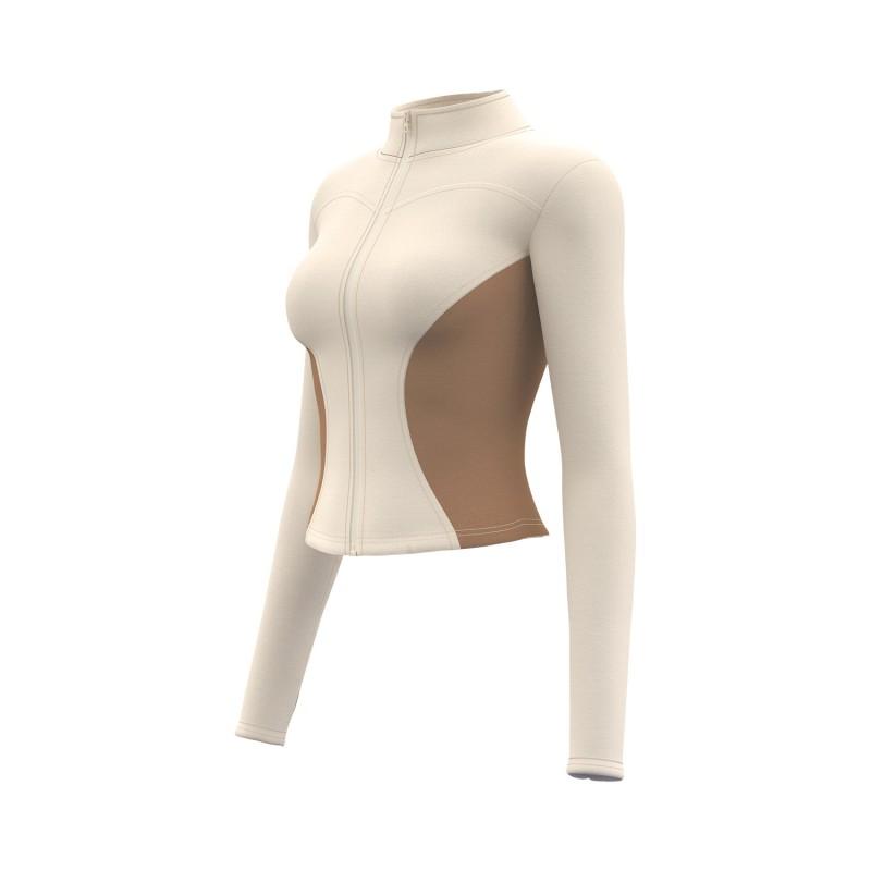 Womens Slim Fit Colorblock Yoga Jacket Running Fitness Workout Fall Winter