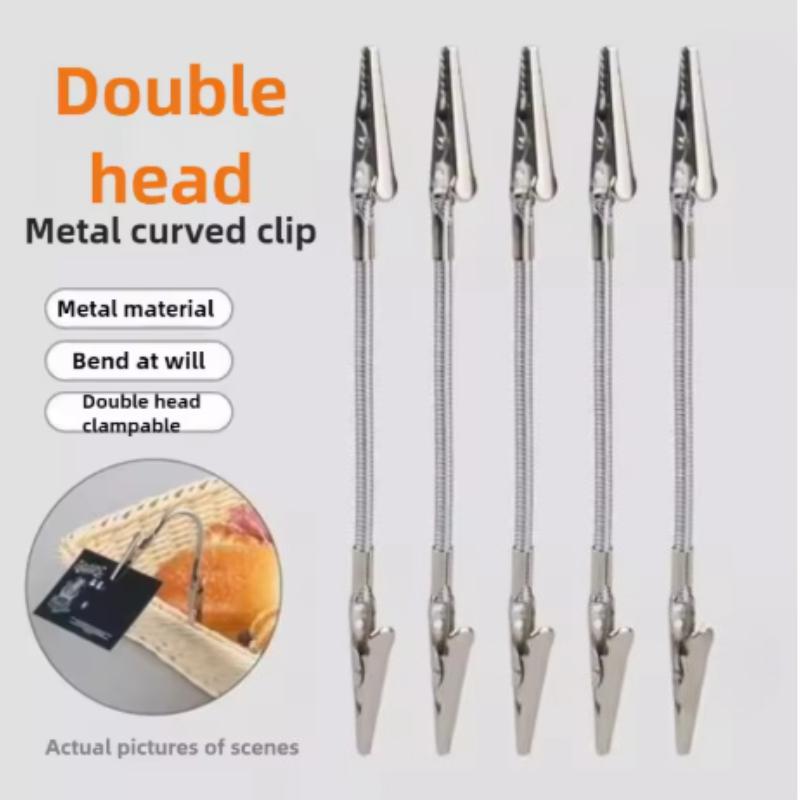 1/2/5pcs Mosquito Coil Holder Double Headed Metal Clip Mosquito Coil Clip Bendable Advertising Label Clip Aromatic Metal